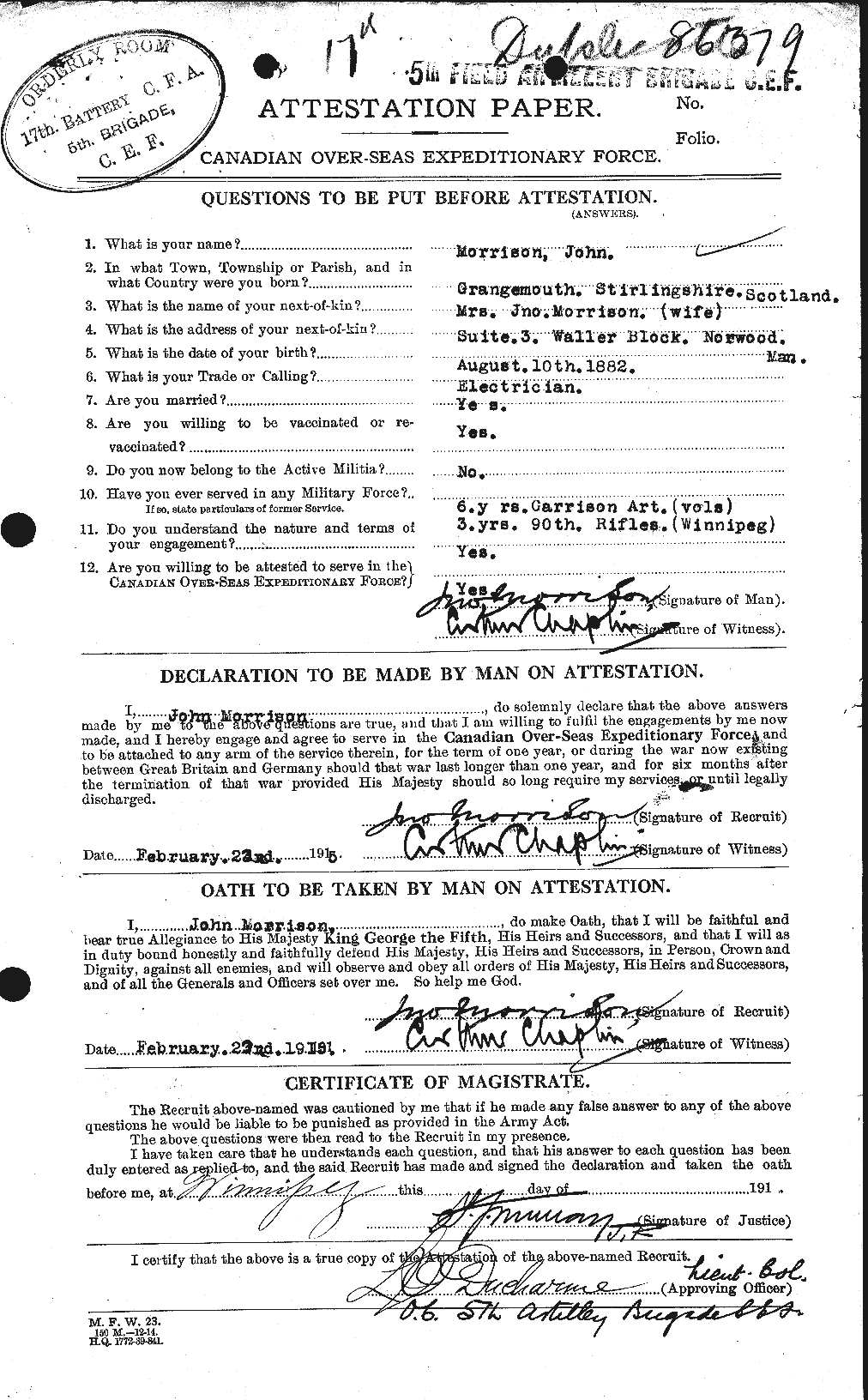 Personnel Records of the First World War - CEF 506969a