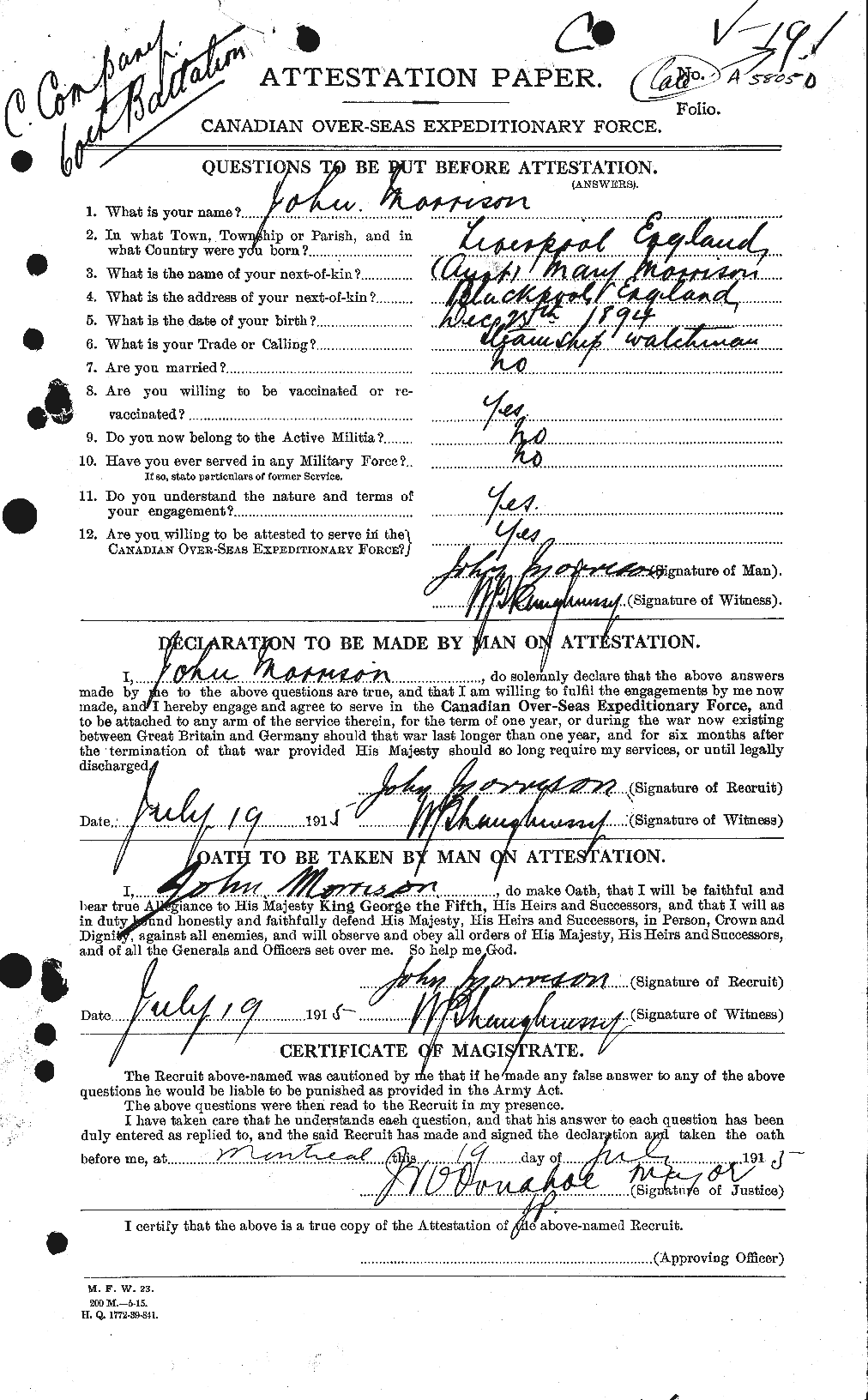 Personnel Records of the First World War - CEF 506977a