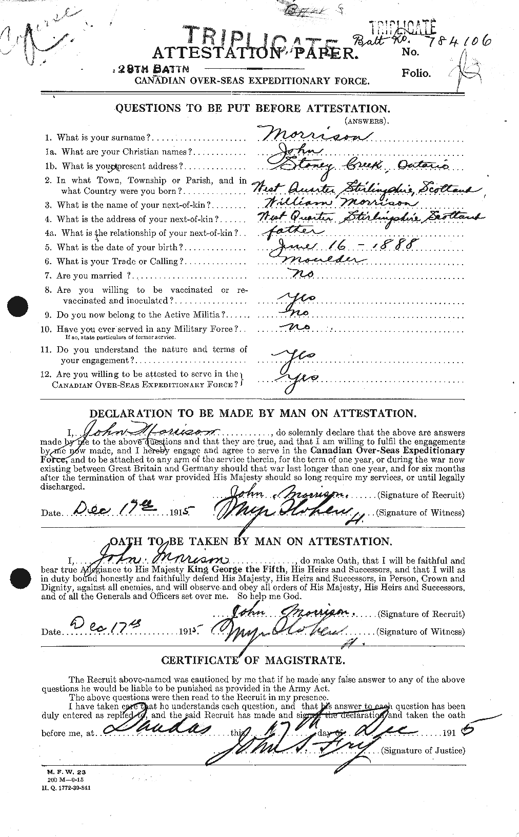 Personnel Records of the First World War - CEF 506989a