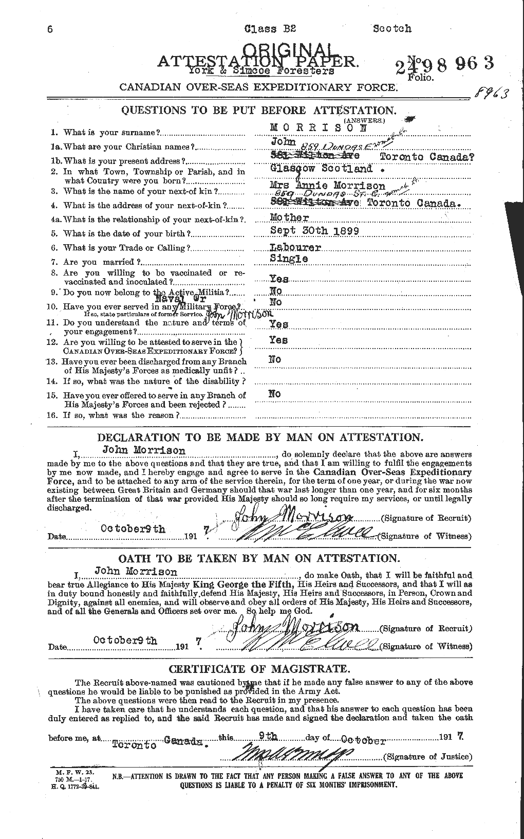 Personnel Records of the First World War - CEF 506994a