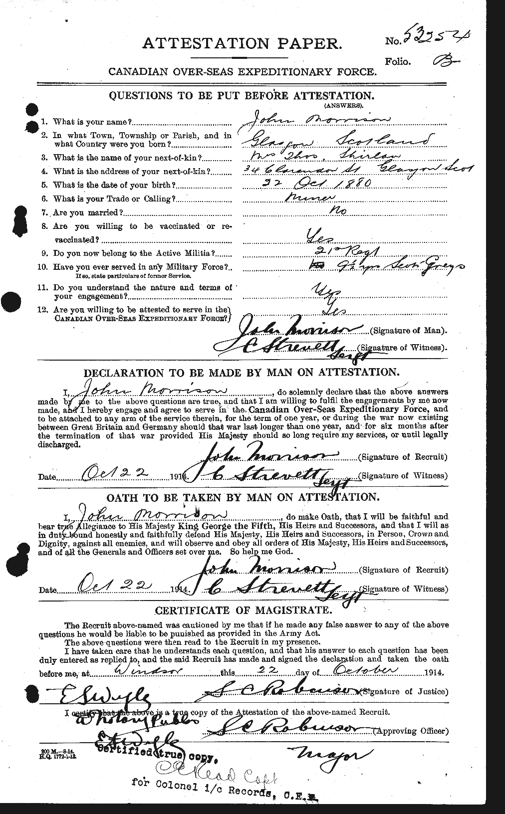 Personnel Records of the First World War - CEF 507003a