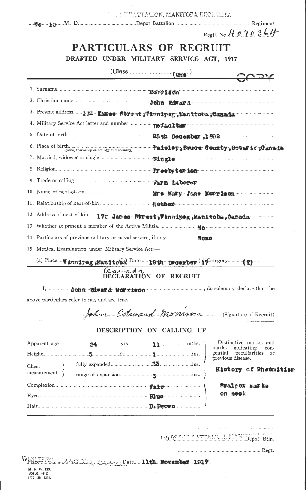 Personnel Records of the First World War - CEF 507026a