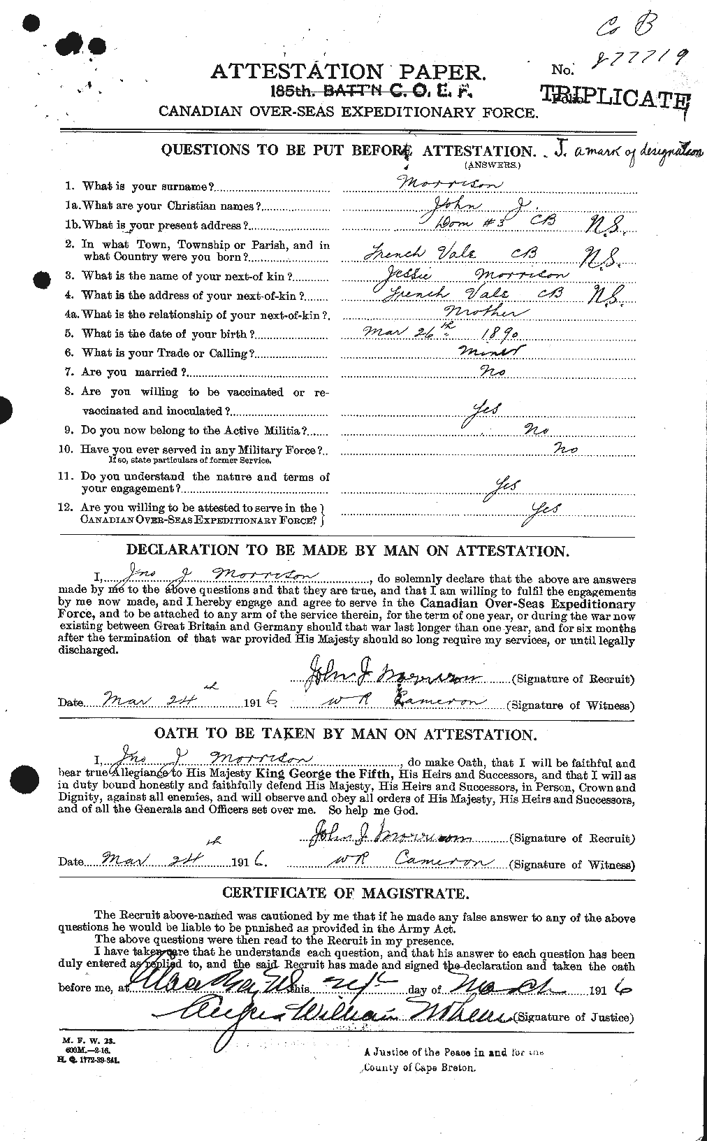 Personnel Records of the First World War - CEF 507042a