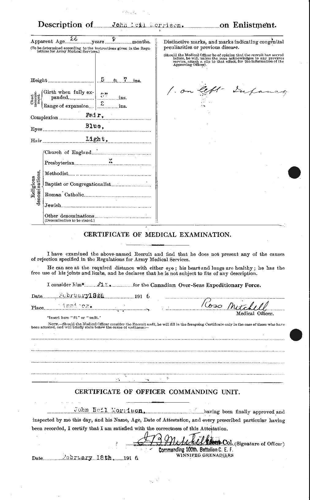 Dossiers du Personnel de la Première Guerre mondiale - CEC 507062b