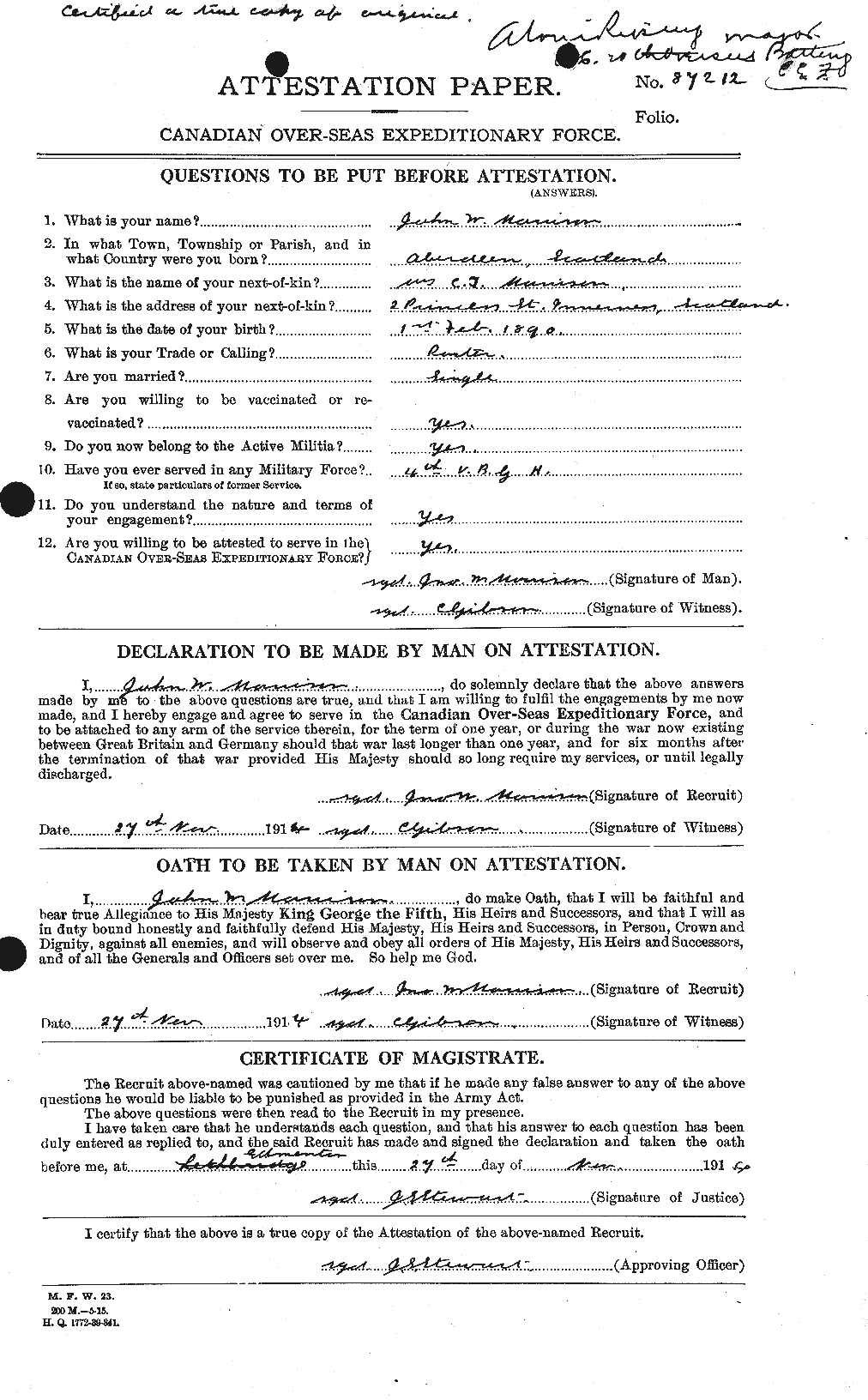 Personnel Records of the First World War - CEF 507077a