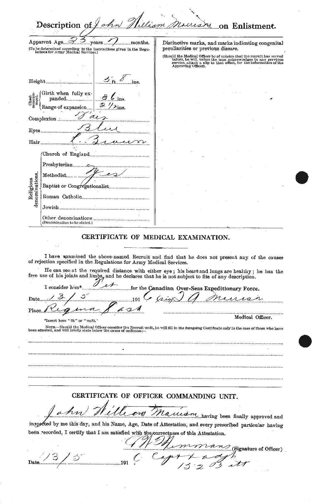 Dossiers du Personnel de la Première Guerre mondiale - CEC 507080b