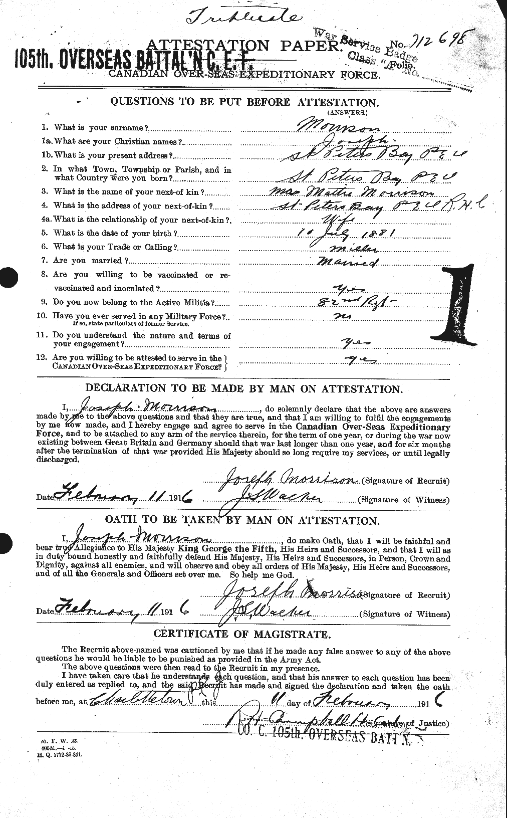 Personnel Records of the First World War - CEF 507084a