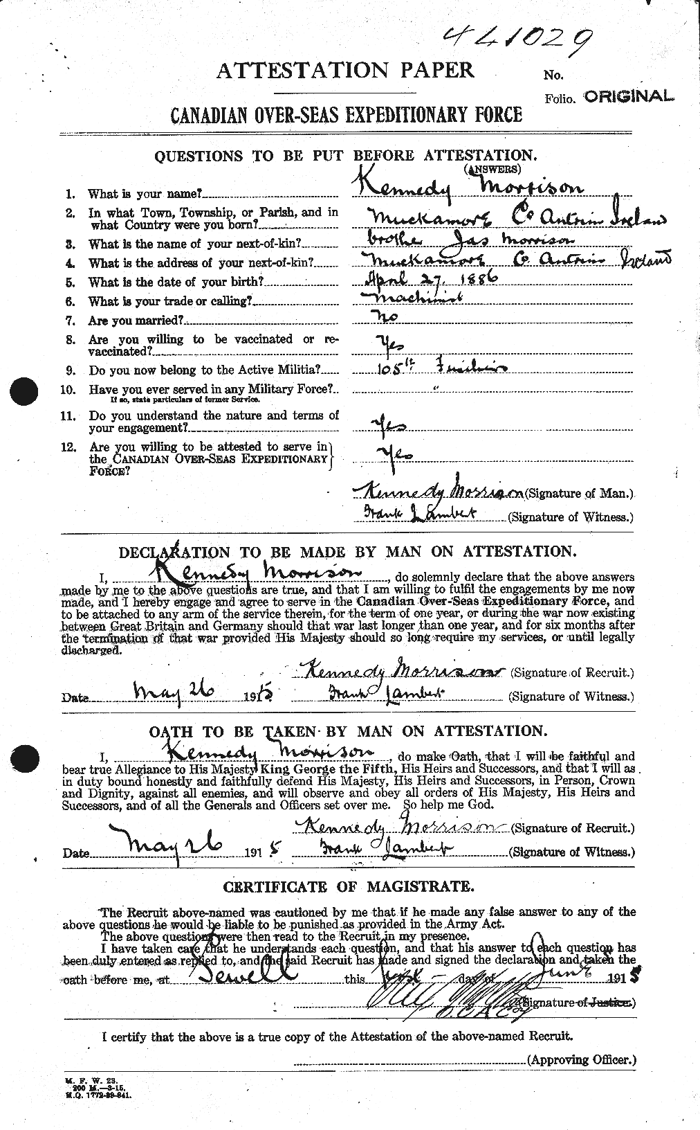 Personnel Records of the First World War - CEF 507105a