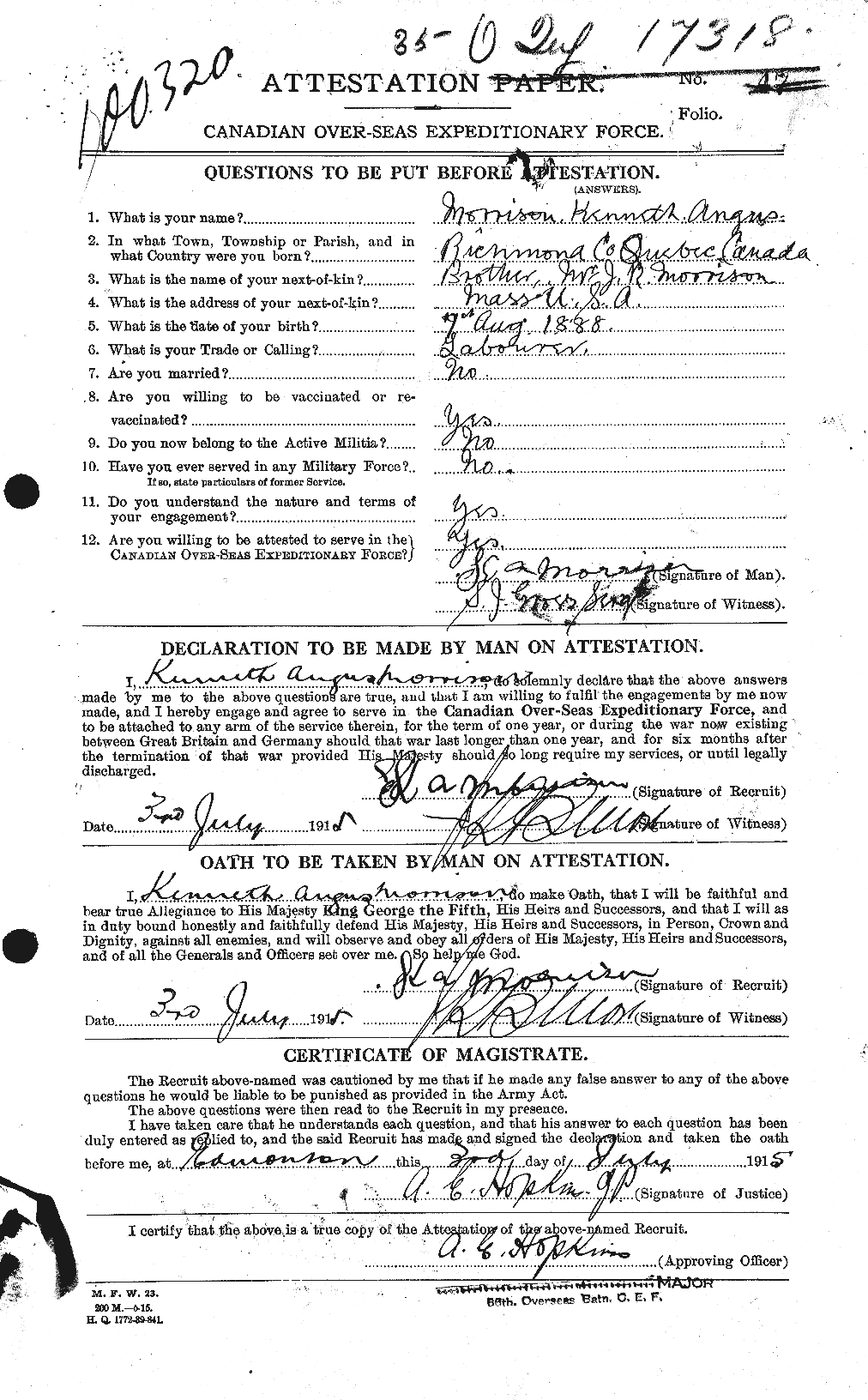 Personnel Records of the First World War - CEF 507113a