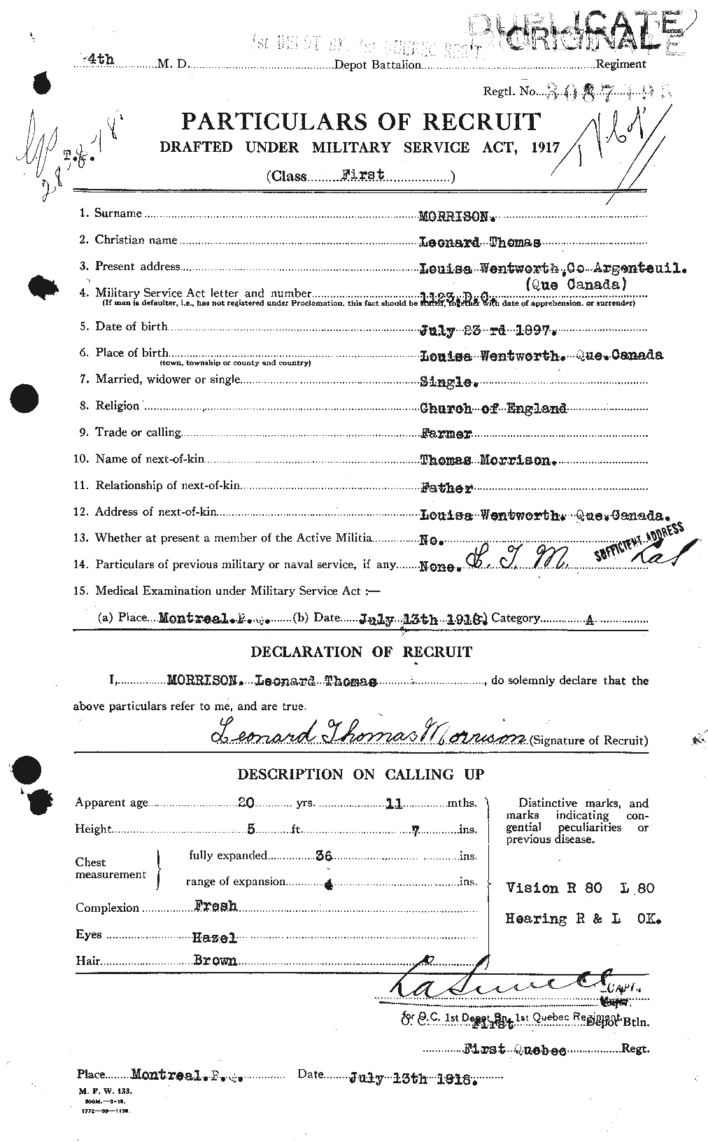 Personnel Records of the First World War - CEF 507131a