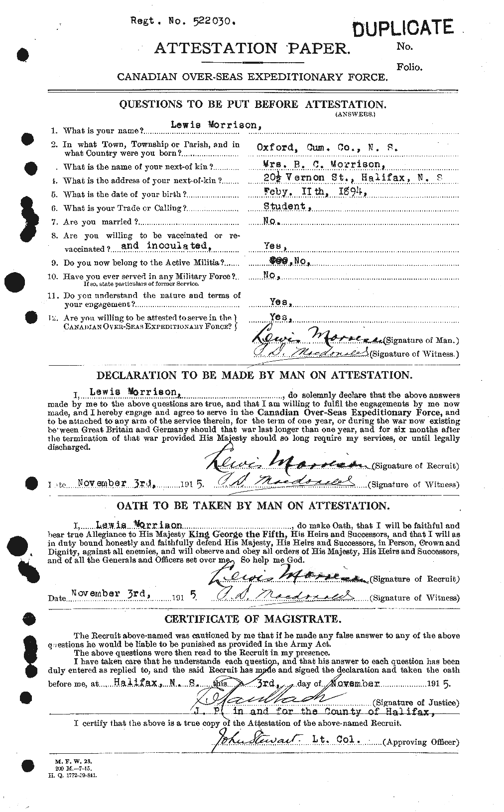 Personnel Records of the First World War - CEF 507135a