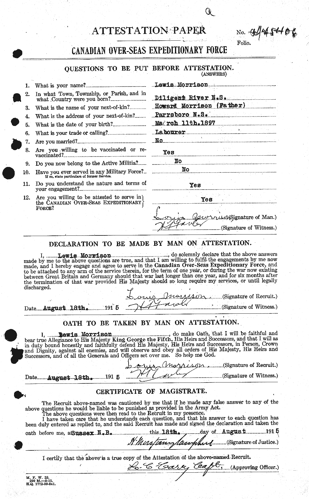 Personnel Records of the First World War - CEF 507136a