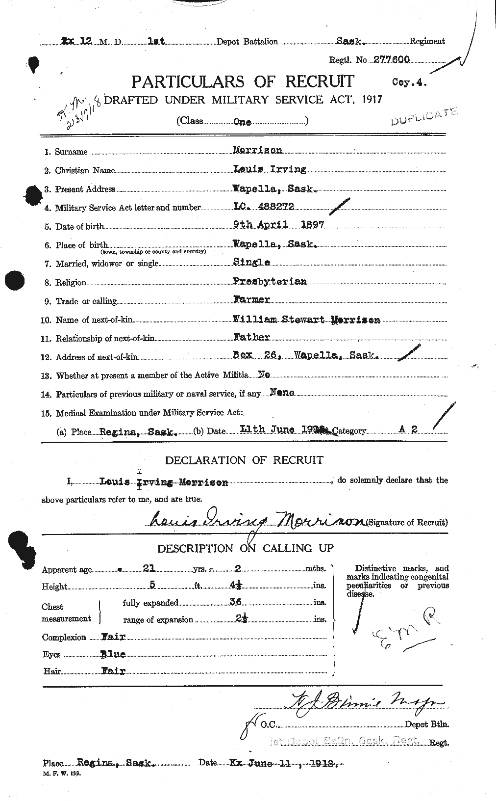 Personnel Records of the First World War - CEF 507143a