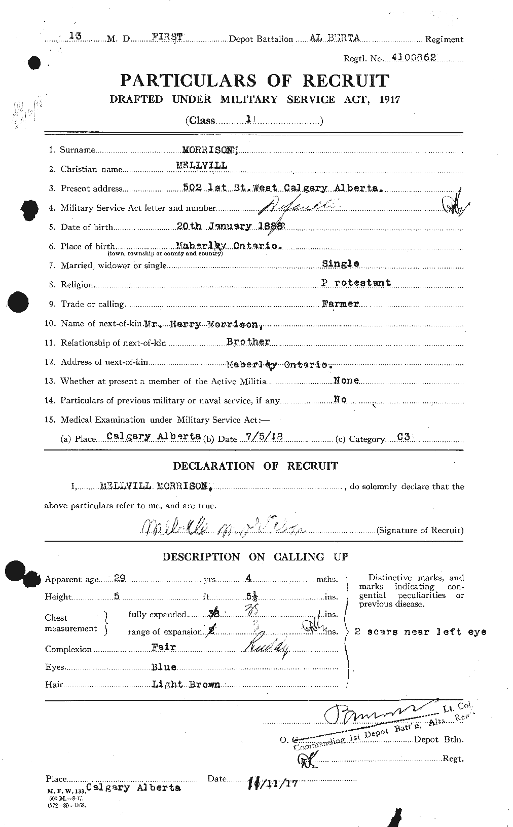 Personnel Records of the First World War - CEF 509001a