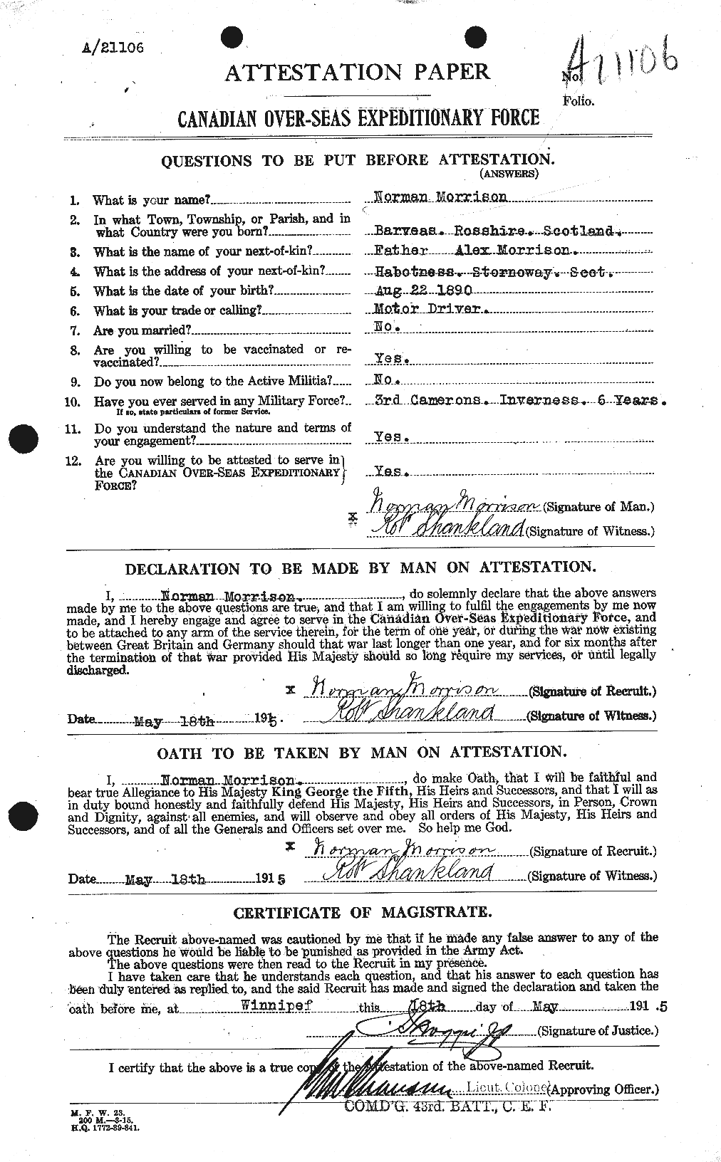 Personnel Records of the First World War - CEF 509038a