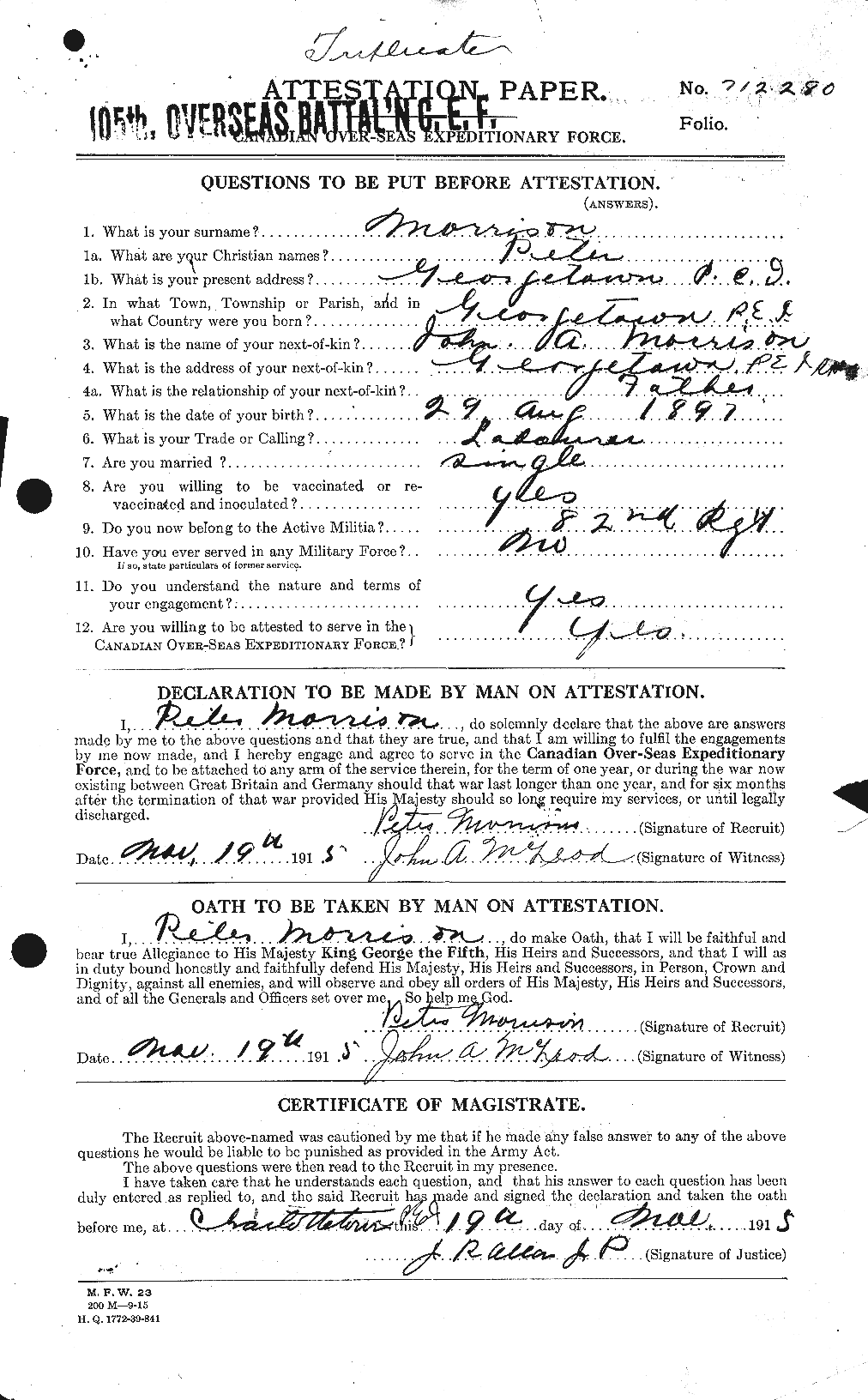 Personnel Records of the First World War - CEF 509054a