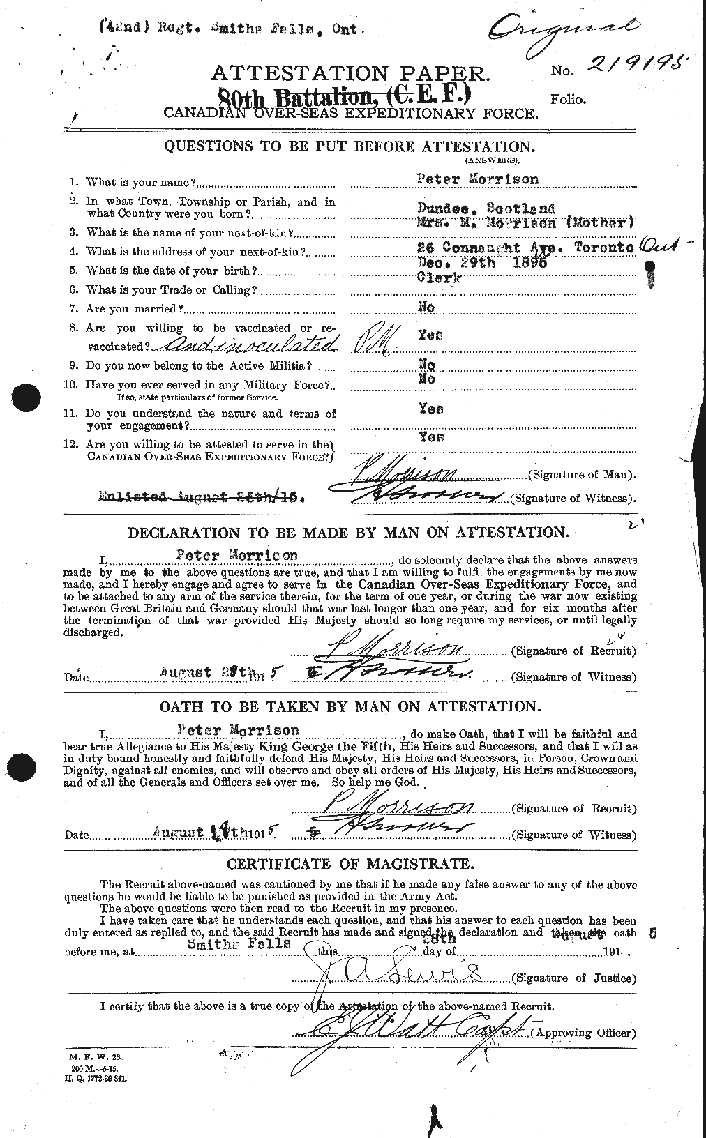 Personnel Records of the First World War - CEF 509055a