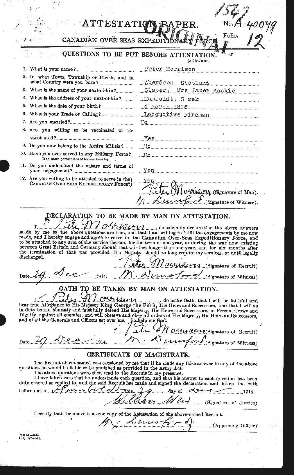 Personnel Records of the First World War - CEF 509057a