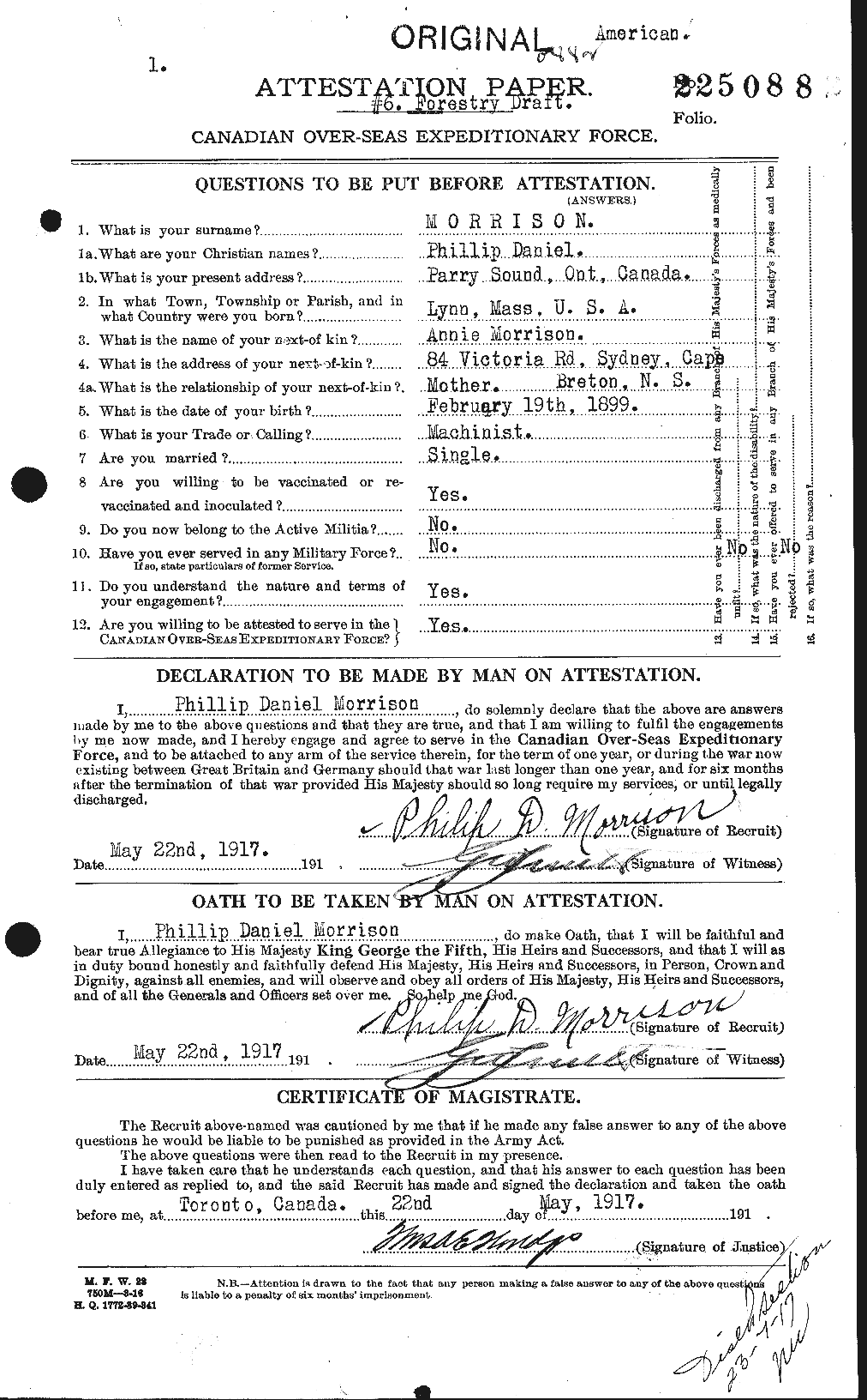 Personnel Records of the First World War - CEF 509063a