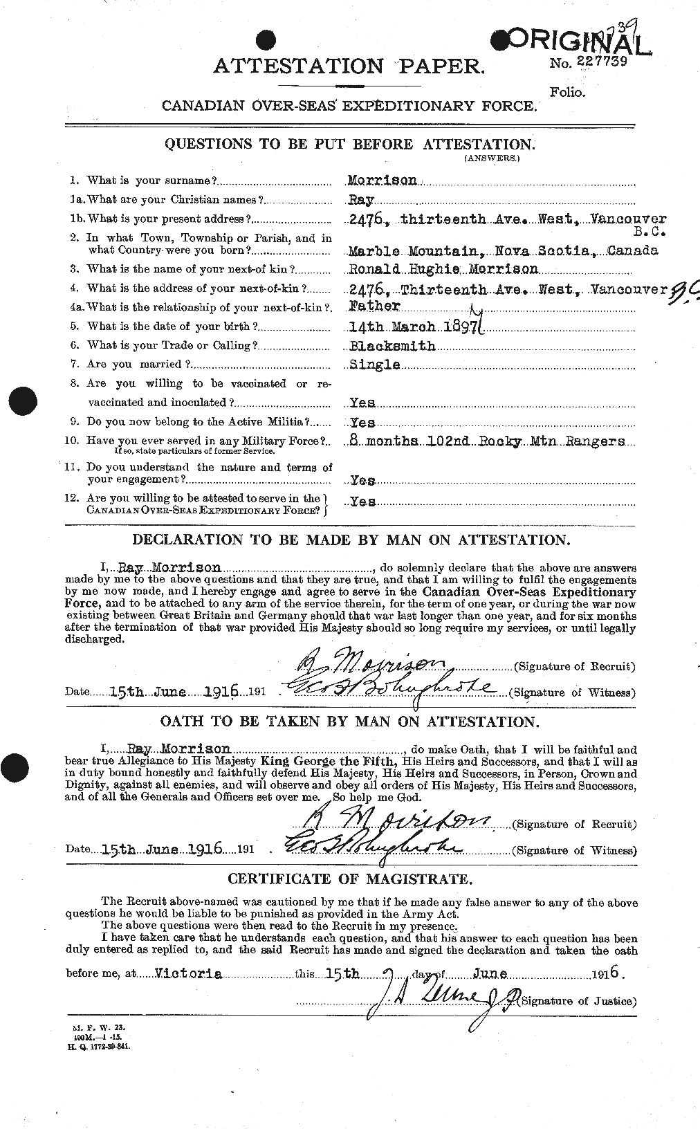 Personnel Records of the First World War - CEF 509069a