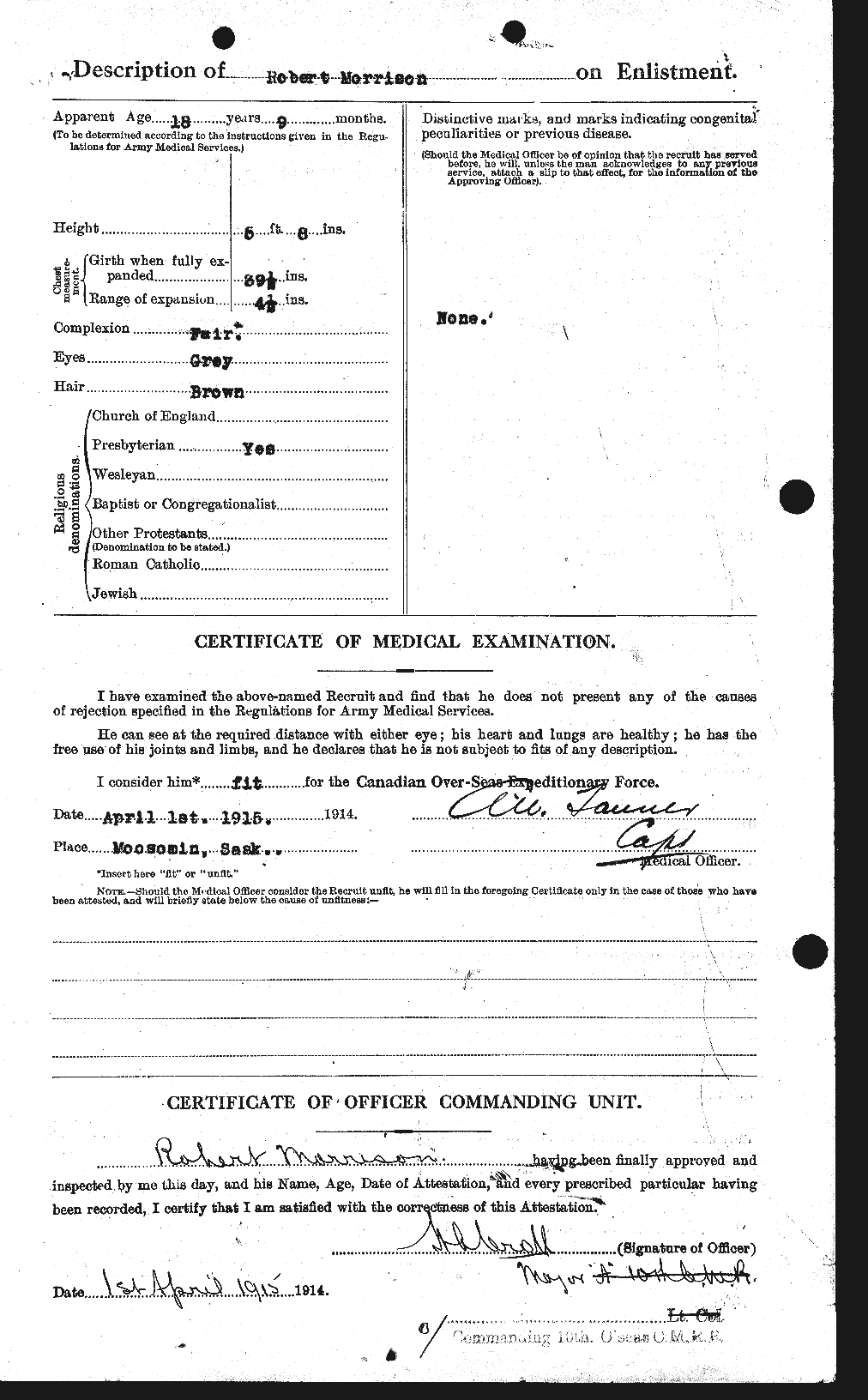 Dossiers du Personnel de la Première Guerre mondiale - CEC 509078b