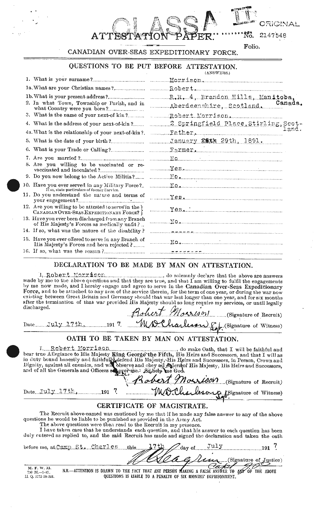 Personnel Records of the First World War - CEF 509079a