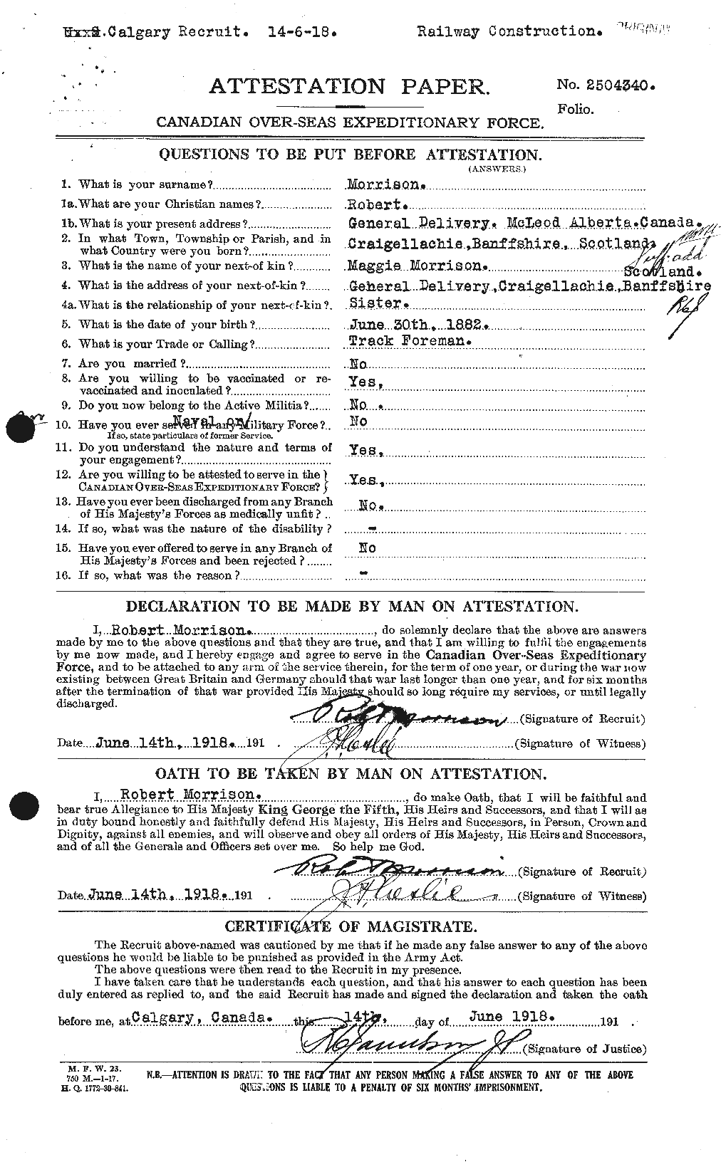 Personnel Records of the First World War - CEF 509083a