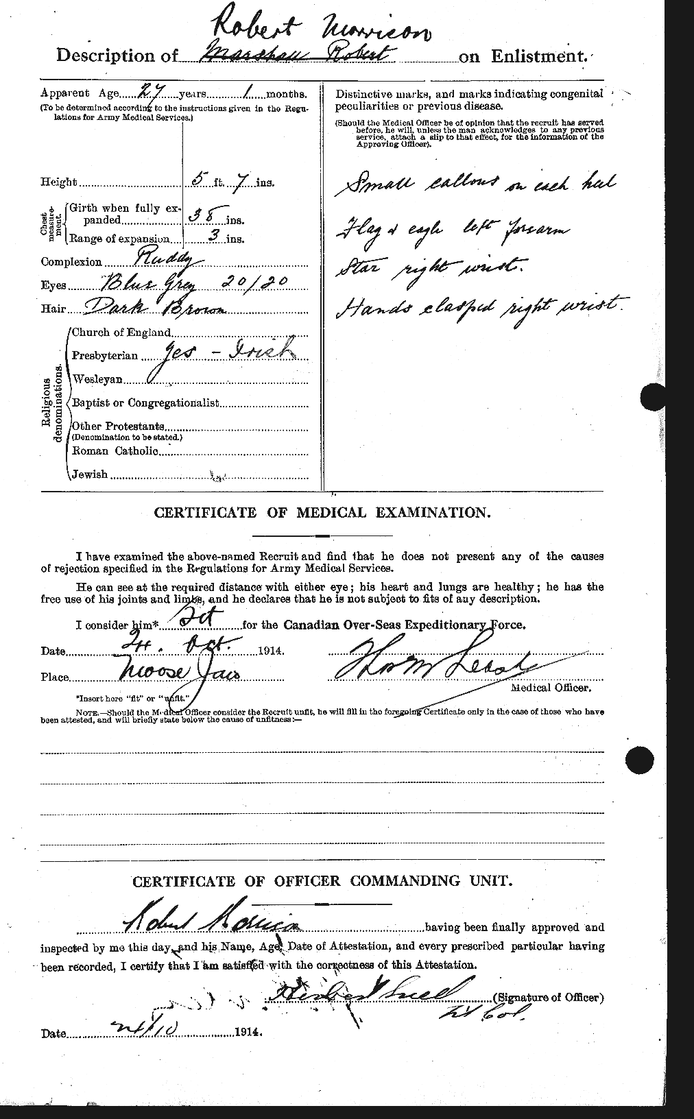 Dossiers du Personnel de la Première Guerre mondiale - CEC 509092b