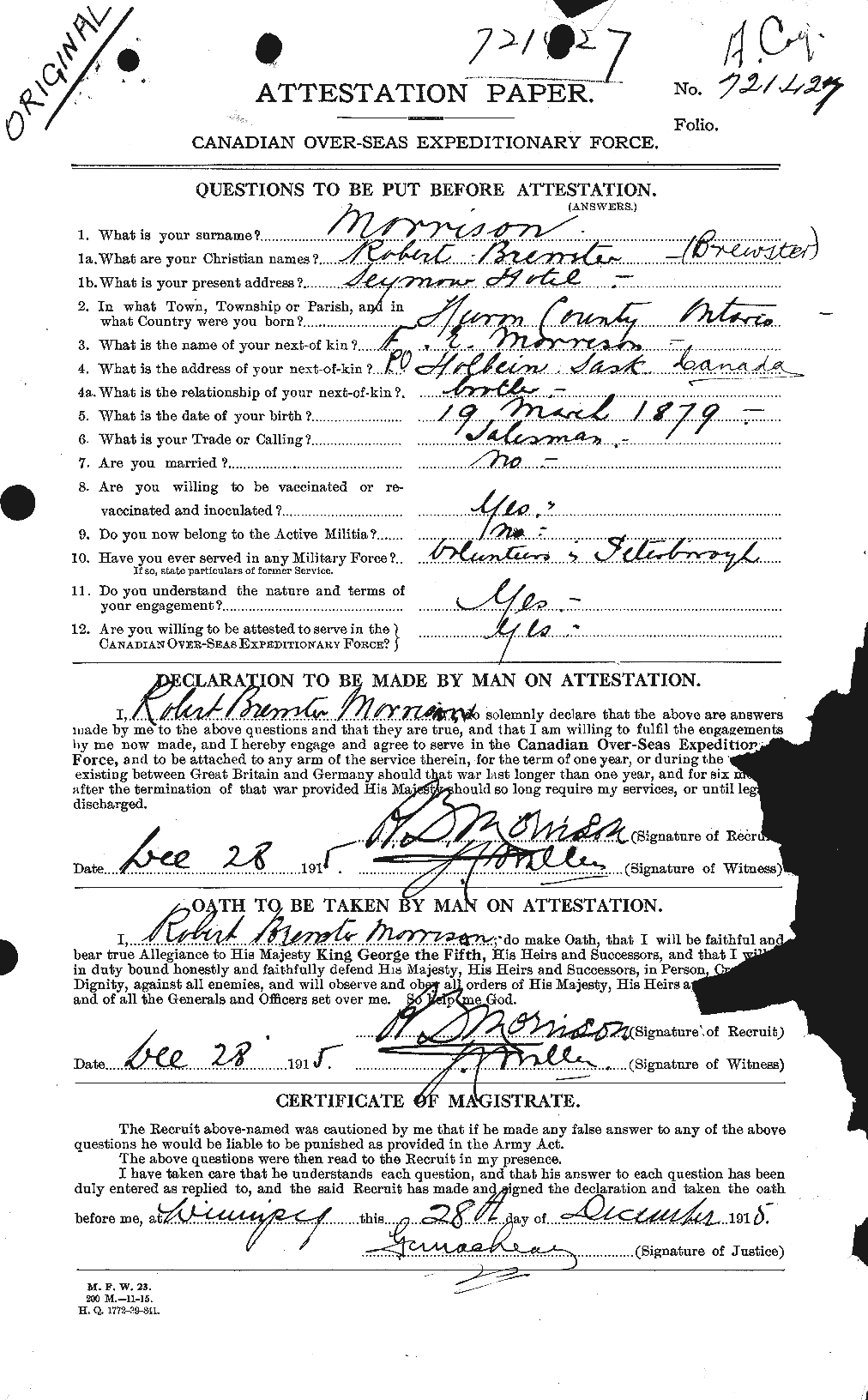 Personnel Records of the First World War - CEF 509098a