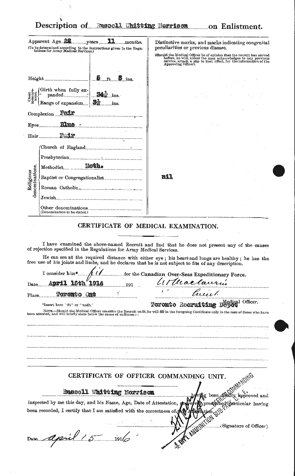 Dossiers du Personnel de la Première Guerre mondiale - CEC 509141b