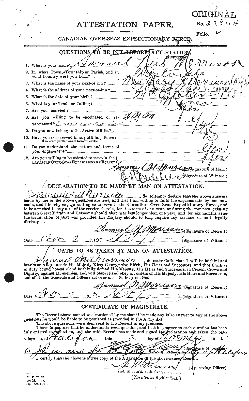 Personnel Records of the First World War - CEF 509147a