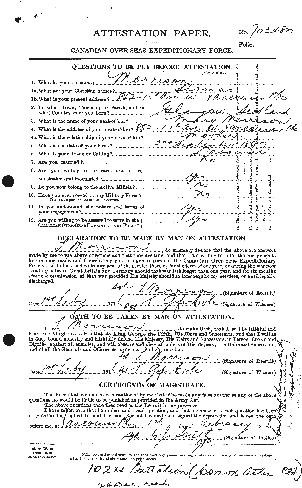 Personnel Records of the First World War - CEF 509166a