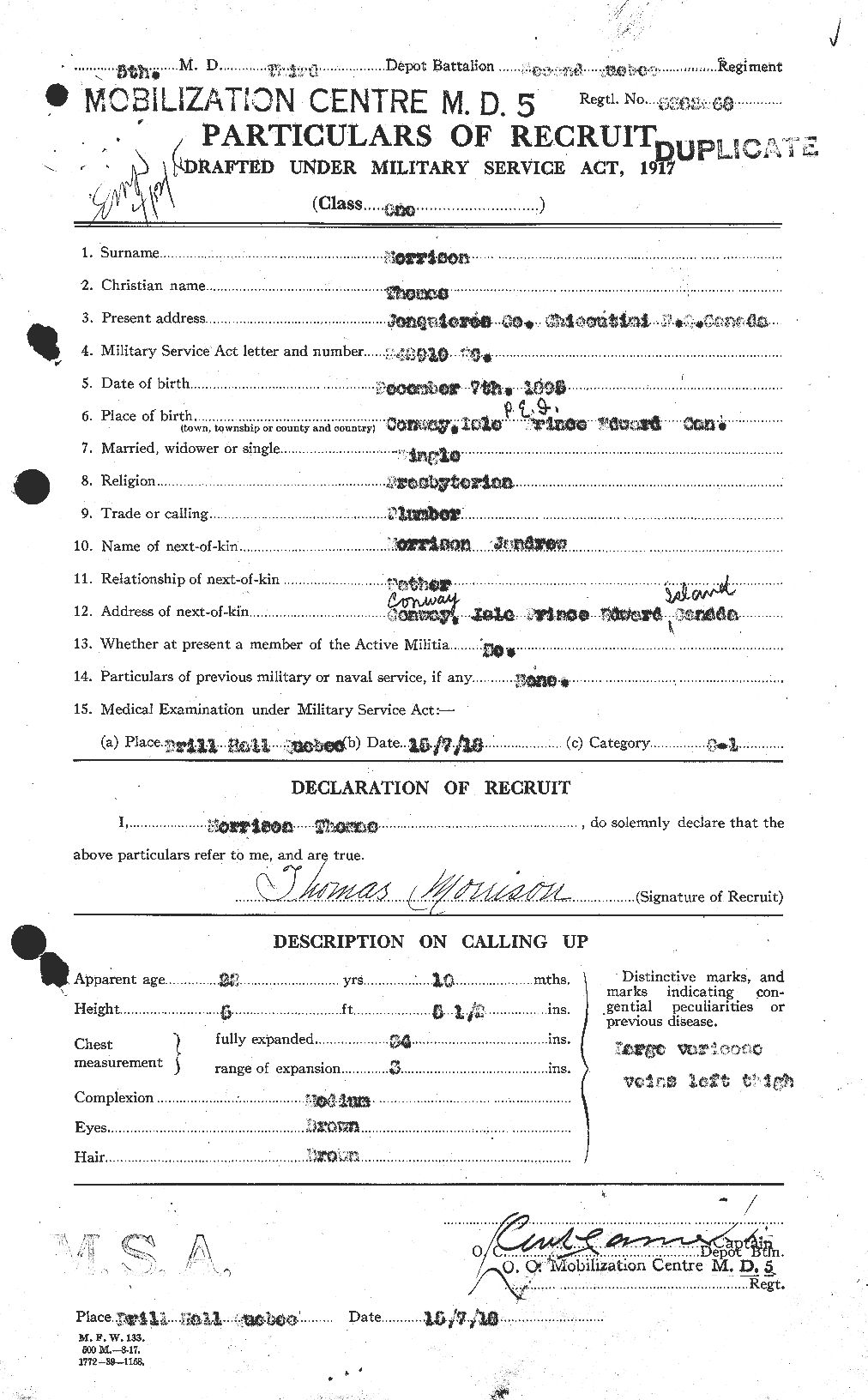 Personnel Records of the First World War - CEF 509173a