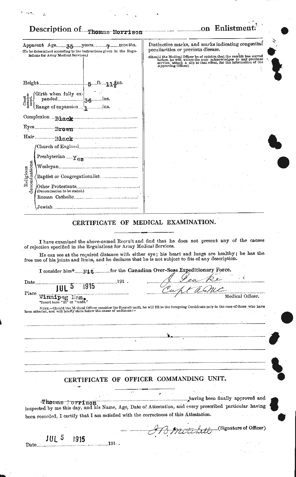 Dossiers du Personnel de la Première Guerre mondiale - CEC 509175b