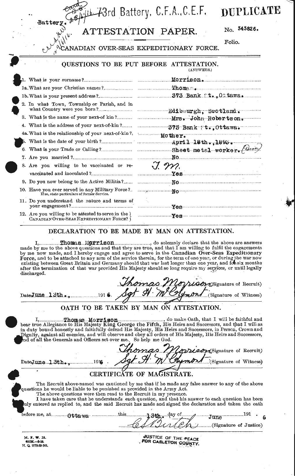 Personnel Records of the First World War - CEF 509176a