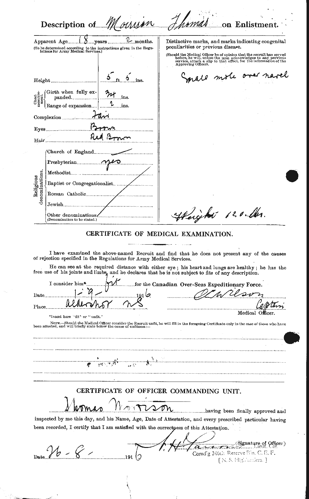 Dossiers du Personnel de la Première Guerre mondiale - CEC 509187b