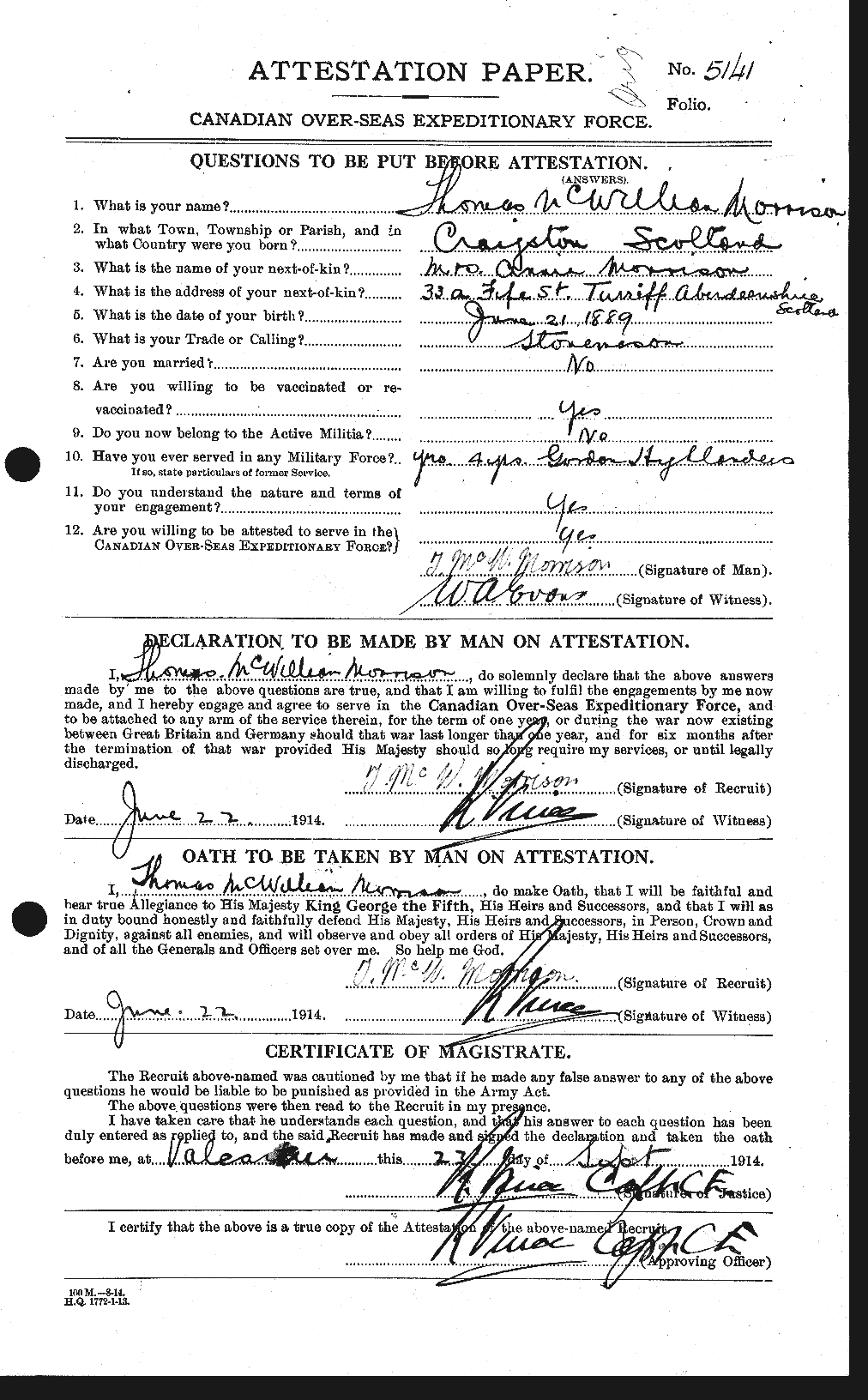 Personnel Records of the First World War - CEF 509194a