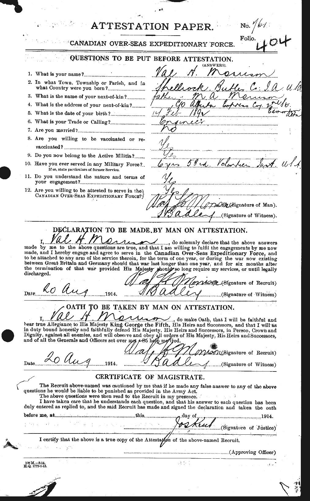 Personnel Records of the First World War - CEF 509200a