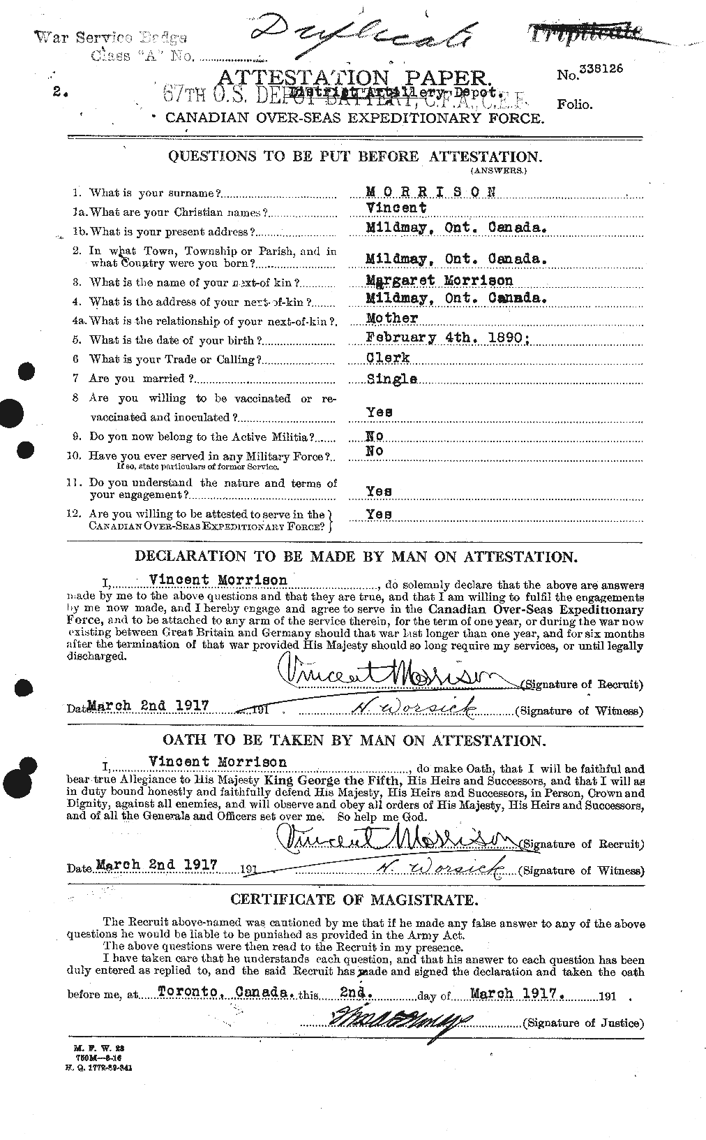 Personnel Records of the First World War - CEF 509203a