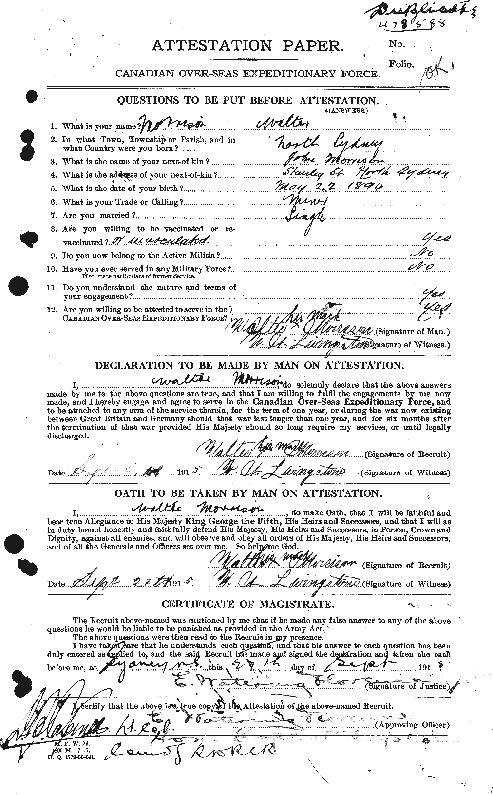 Personnel Records of the First World War - CEF 509212a