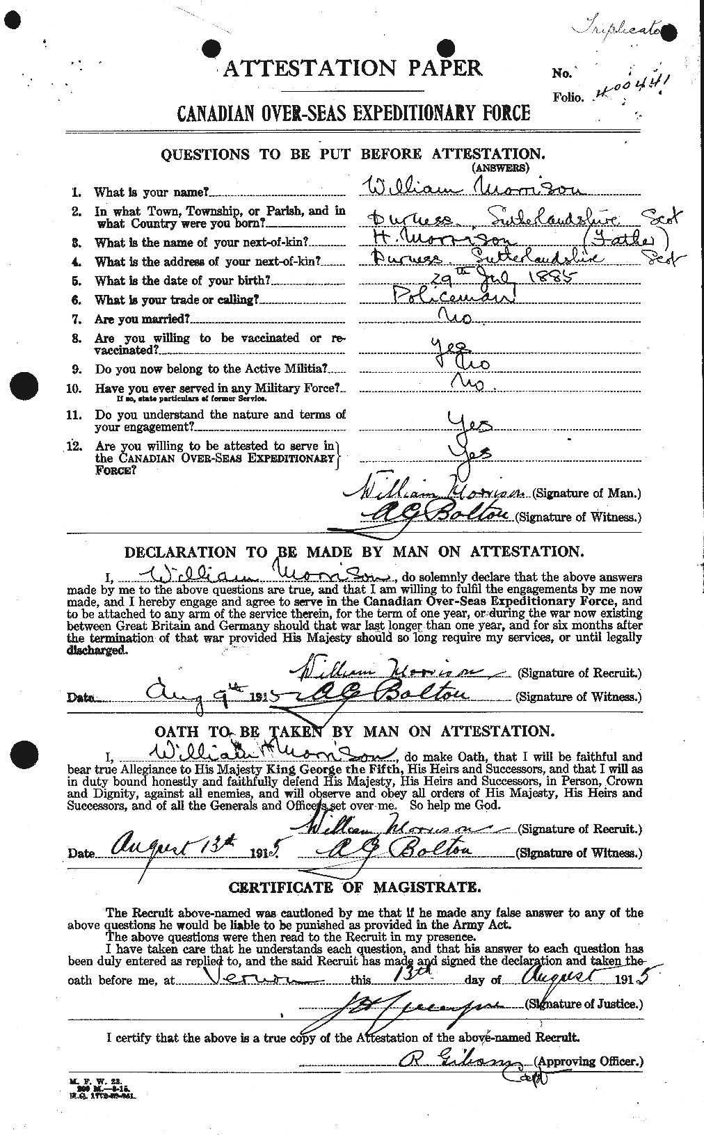 Personnel Records of the First World War - CEF 509236a