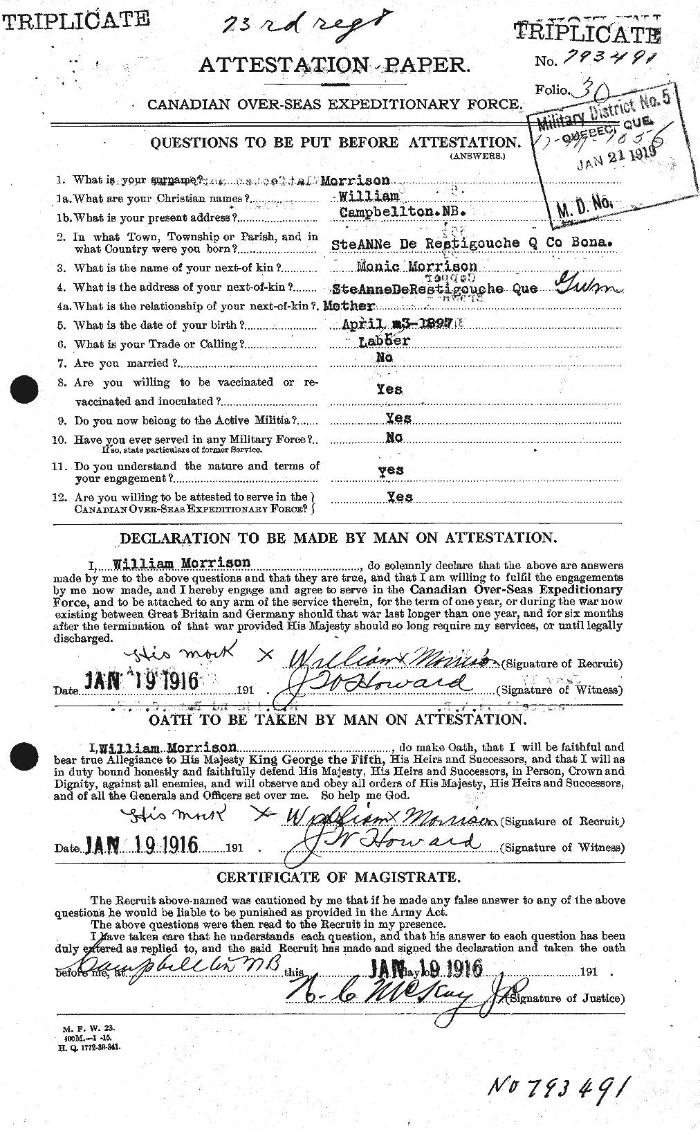 Personnel Records of the First World War - CEF 509237a