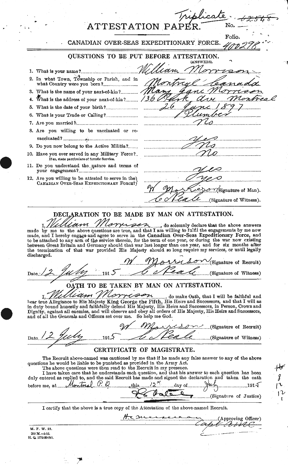 Personnel Records of the First World War - CEF 509257a