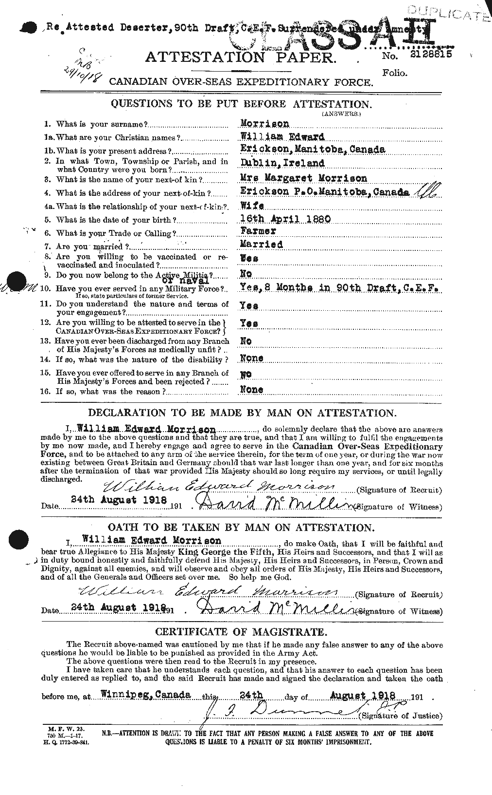 Personnel Records of the First World War - CEF 509285a