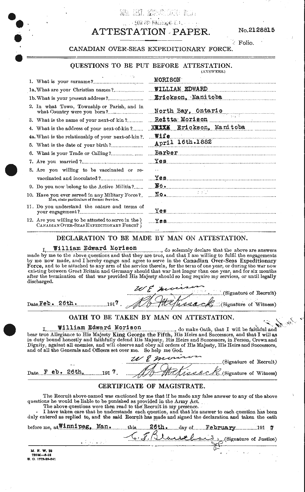 Personnel Records of the First World War - CEF 509286a