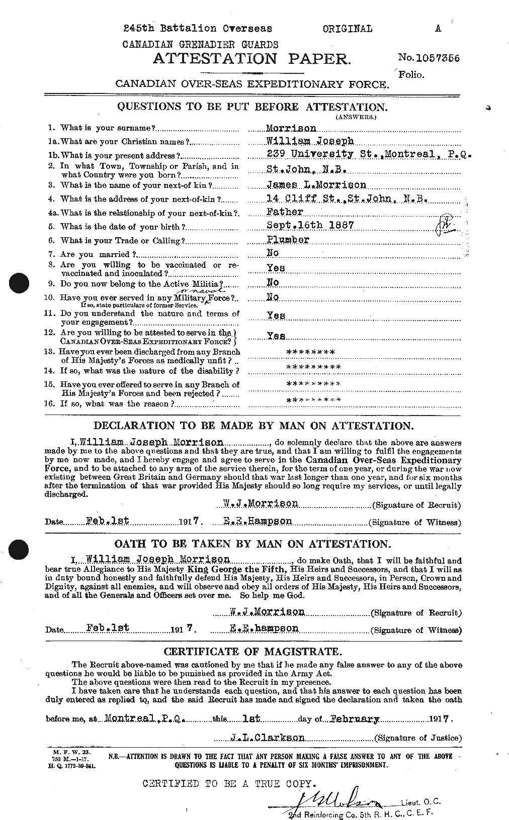 Personnel Records of the First World War - CEF 509311a