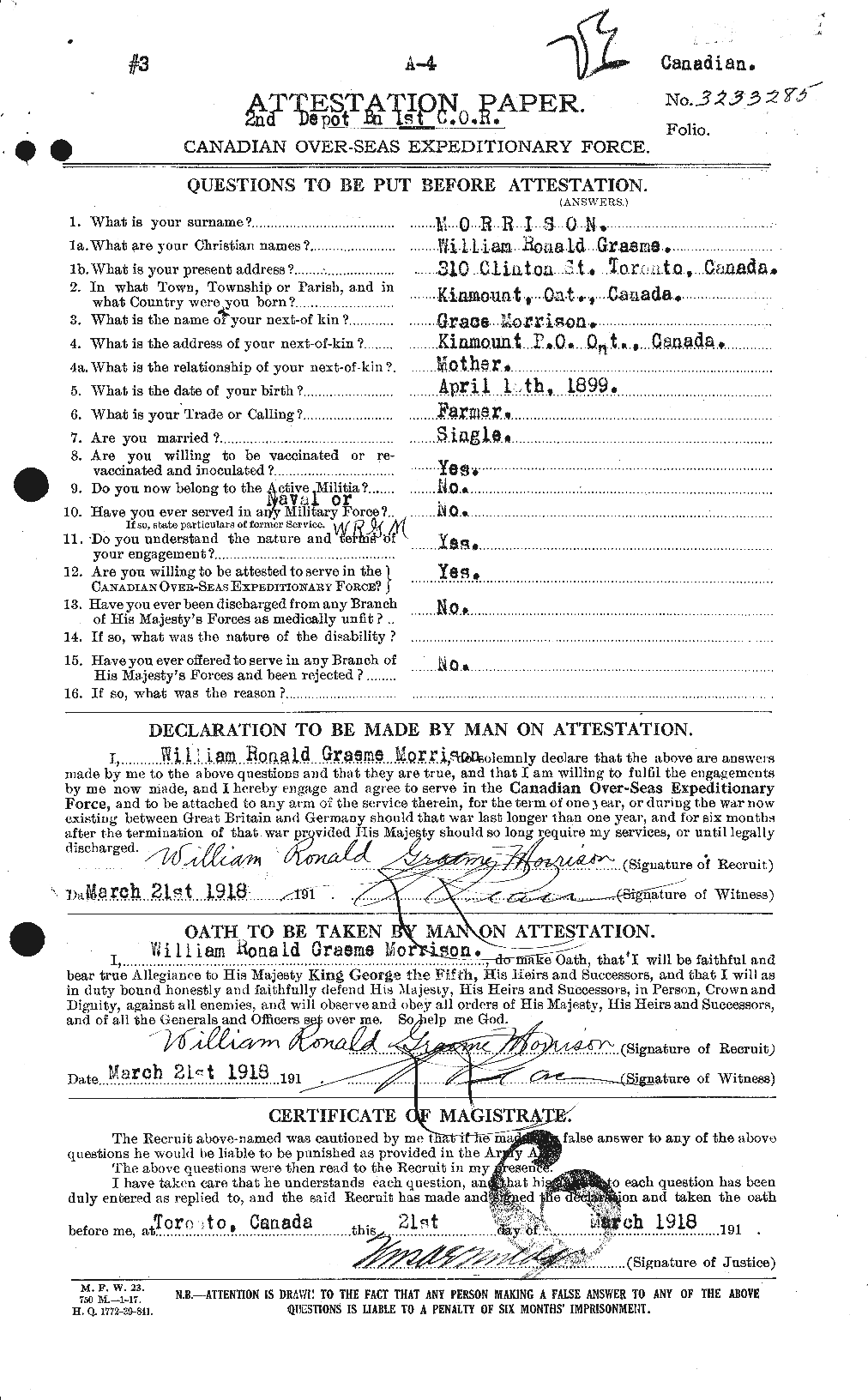 Personnel Records of the First World War - CEF 509321a