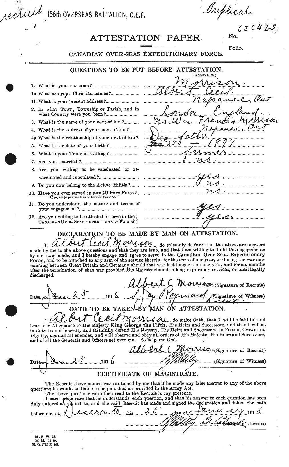 Personnel Records of the First World War - CEF 510958a