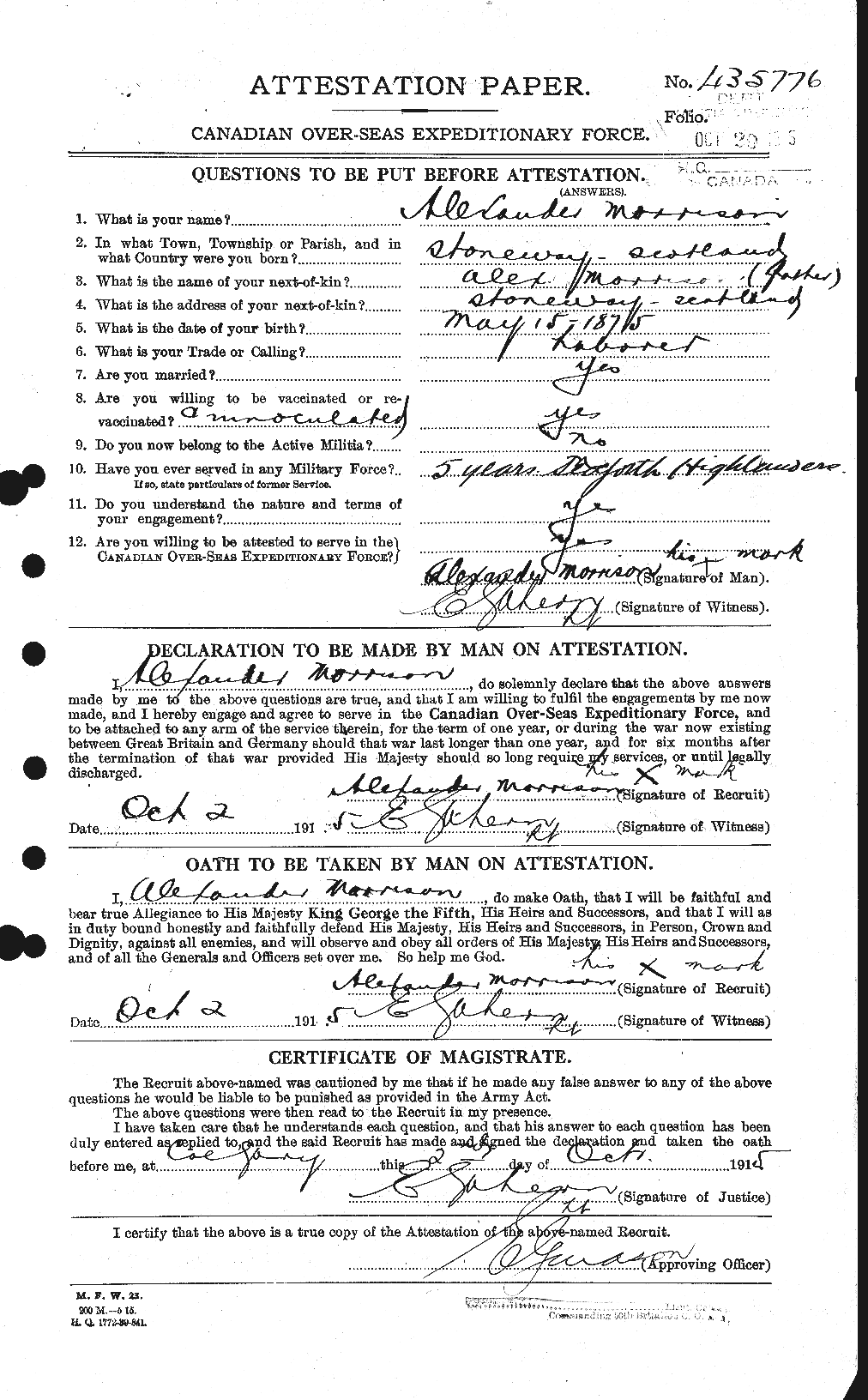 Personnel Records of the First World War - CEF 510974a