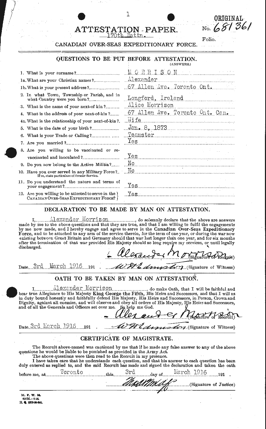 Personnel Records of the First World War - CEF 510981a